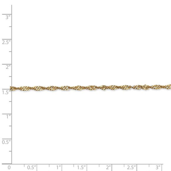 2mm, 14k Yellow Gold, Singapore Chain Necklace, 24 Inch - Picture 5 of 8